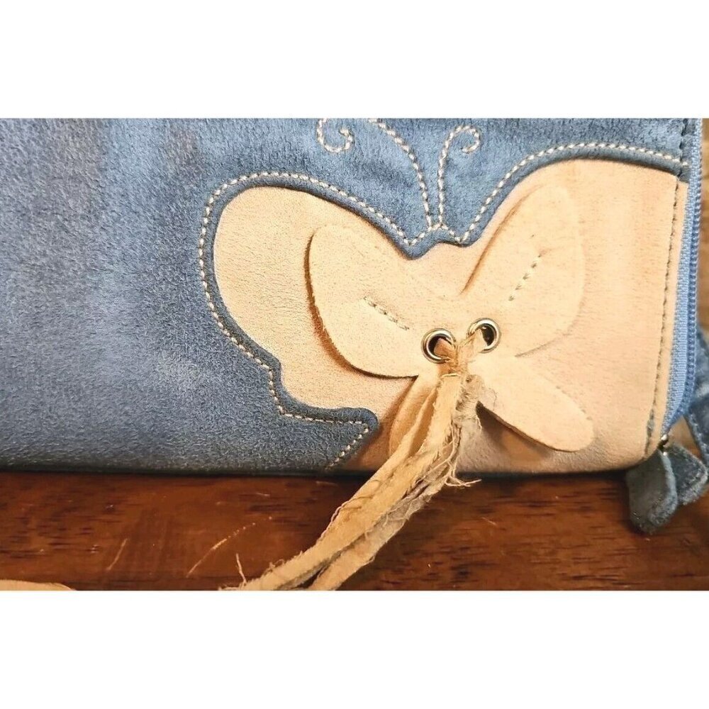 Butterfly Clutch, Wallet, Purse Blue With Butterfly - Picture 2 of 15